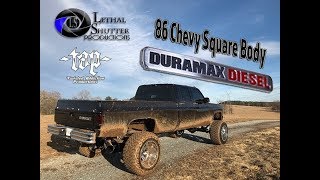 Feature  1986 Chevy Square Body  LB7 Duramax Swapped [upl. by Marylin]