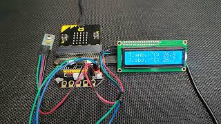 BBC MicroBit  MLX90614 NonContact IR Thermometer and PCF8574 I2C LCD Example [upl. by Tanner]