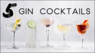 5 EASY GIN COCKTAIL RECIPES [upl. by Tom]