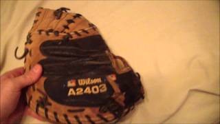 Wilson A2000 A2403 Catchers Mitt Relace Before and After [upl. by Eisenstark]