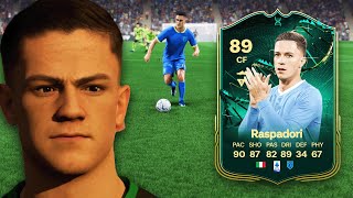 89 GENEROUS GOALSCORER EVOLUTION RASPADORI PLAYER REVIEW  EA FC 24 ULTIMATE TEAM [upl. by Awad52]