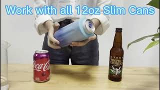 New Slim Can Cooler 4 in 1 Insulated Beer Can Cooler Double Walled Vacuum Stainless Steel Can Holder [upl. by Gerc]