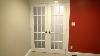 How to Install Double French Doors  The Burke Home Theater Project [upl. by Jamilla]