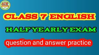 class 7 English half yearly examenglish [upl. by Atenahs]