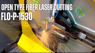 Open Type Fiber Laser Cutting Machine Demonstration KENT CNC FLO P 1530 [upl. by Aivatnuhs217]