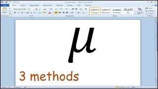 How to type Mu Symbol in Word [upl. by Rot]