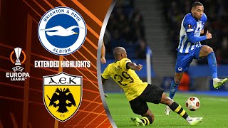 Brighton vs AEK Athens Extended Highlights  UEL Group Stage MD 1  CBS Sports Golazo  Europe [upl. by Arymat594]