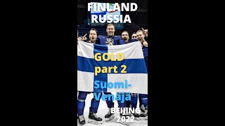 Suomi  Venäjä Jääkiekko Beijing 2022 ICE HOCKEY FinlandRussia PART 2 With TEXTS [upl. by Unity]