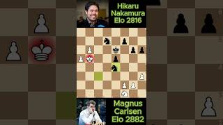 559 Elo Magnus Carlsen vs Hikaru Nakamura chess game [upl. by Attenweiler564]