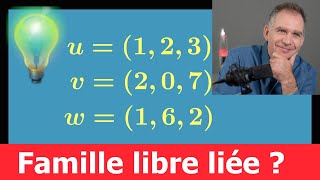 famille de vecteur dans R3 ♦ libre liée  Exercice facile pour comprendre la méthode ♦ MPSI ECS [upl. by Tloh]