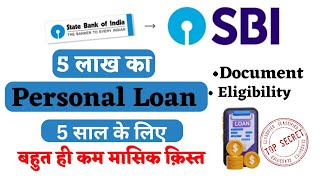 SBI 5 lakh personal loan interest rate EMI Calculator  Documents  up to 40 lakh personal loan [upl. by Cochran116]