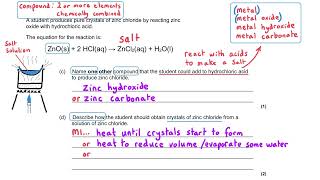 Acids Salts amp Redox  Making Salts Required Practical  GCSE Chemistry Exam Walkthrough [upl. by Reeves111]