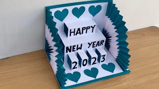 DIY  Happy New Year Greetings Card 2023  Handmade New Year Card [upl. by Onaireves]