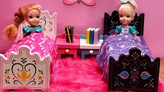 Go to bed  Elsa amp Anna toddlers  bedtime  breakfast morning routine  Barbie dolls [upl. by Pepito]