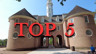 TOP 5 PLACES at Colonial Williamsburg [upl. by Tjaden800]