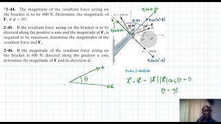 2–45 2–46 Force Vector Chapter 2 Hibbeler Statics Benam Academy [upl. by Gabbey]