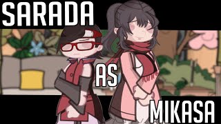 SasuSaku react to Sarada as Mikasa♡ Original SasuSakuEremika♡ Boruto x Attack on Titan [upl. by Delia]