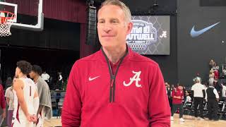 Alabama coach Nate Oats recaps 9877 exhibition win over Wake Forest [upl. by Arvad]