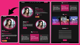 Complete Personal Portfolio Website Using HTML CSS  Responsive Website Design  Header Section [upl. by Kahler777]