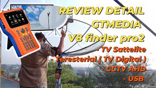 REVIEW SATFINDER GTMEDIA V8 FINDER PRO2 BUAT TRACKER satelite cctv dan tv digital [upl. by Tunk]