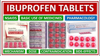 IBUPROFEN TABLETS BASIC USE OF MEDICINE DOSE MECHANISM WORKING CONTRAINDICATIONS SIDE EFFECTS [upl. by Algy]