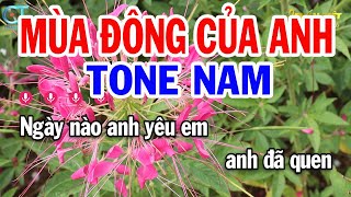 Karaoke Mùa Đông Của Anh Tone Nam  G  Nhạc Sống Mới  Karaoke Tuấn Kiệt [upl. by Zelma]