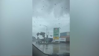 Tornado startles Montebello witnesses as debris started flying [upl. by Ytirahc]