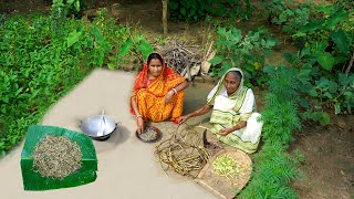 Bata Chingri diye Kochur Loti Recipe prepared by our Grandmother in Village Style [upl. by Htrowslle625]