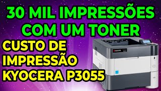 Custo de Impressão e Durabilidade do Toner  Kyocera P3055 [upl. by Nuahc]