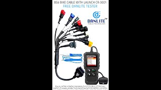 Danlite Bs6 Bike Scanning Cable and Launch Creader 3001 Bike Diagnostic Cable [upl. by Nomrej]