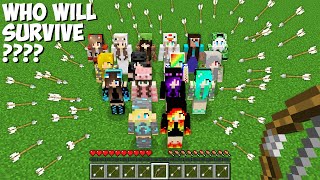 Which GIRL SURVIVES AN ATTACK OF 1000 ARROWS in Minecraft  SUPER TRAP FOR ALL GIRLS [upl. by Tartaglia]