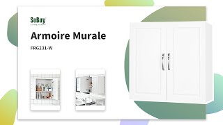 SoBuy Armoire Murale  Armoire haute  Meuble mural cuisine  Armoire de toilette  FRG231W [upl. by Suoivatco165]