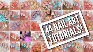 44 Nail Art Tutorials  Nail Art Design Compilation [upl. by Llyrat]