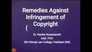 Remedies against infringement l [upl. by Auka]