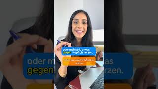 🤕 Etwas GEGEN Kopfschmerzen  Typische Fehler  Deutschlernen  🔴Live Kurse تعلّم اللغة الألمانية [upl. by Struve]