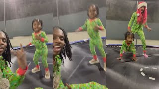 Polo G Jumping On Trampoline With Son For Christmas [upl. by Arde]