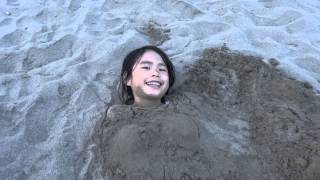 21 months Burying kids in sand on Seminyak Beach in Bali [upl. by Tiffanie440]