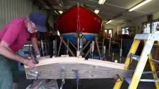 Part 5  Herreshoff 12 12 repair  How to laminate the forefoot with epoxy for a wooden boat [upl. by Kieran]