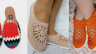 Zapatos tejidos a crochet para dama con suela 🛍️🌲 [upl. by Augie]