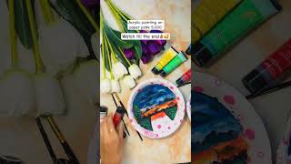 Acryalic painting on paper plate😱5100 youtubeshorts artandcraft acrylicpainting travel artist [upl. by Bradney]