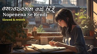 නොපෙනෙන සේ රැදී  Nopenena Se Rendi  Slowed  lyrics 😍😍😍 [upl. by Sewellyn]