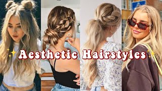 Aesthetic hairstyles for shortlong hair💗  Hair tutorials🦋 [upl. by Marcella670]