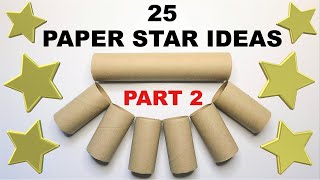 Amazing Paper Star DIY Ideas 🌟 Part 2 🌟 Paper Rolls Reuse Crafts 🌟 Cheap Christmas Decorations [upl. by Devlen161]