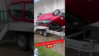 On teste les tonneaux en voiture expérience impressionnante  😱shorts viral challenge fyp [upl. by Eignat620]