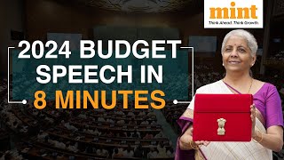 Budget 2024 TOP HIGHLIGHTS In 8 Minutes  Budget 2024 Takeaways  Income Tax  Standard Deduction [upl. by Lorette]