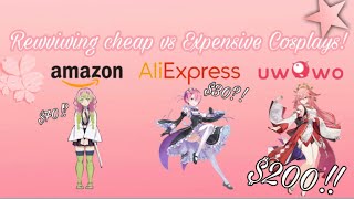 Reviewing cheap vs expensive cosplays Amazon AliExpress Uwowo❤️ [upl. by Nnahsal496]