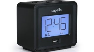 ⏰🕧📱🔋Battery amp SetupCapello Alarm Clock with USB PortBlackModel CA10 [upl. by Lizbeth]