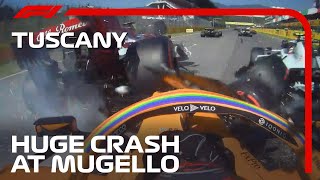 Dramatic MultiCar Crash At Mugello  2020 Tuscan Grand Prix [upl. by Ashley207]