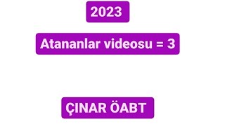 2023 Atananlar  3  Çınar ÖABT Coğrafya [upl. by Chantal]