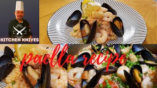 PAELLA RECIPEHOW TO MAKE PAELLAKITCHEN KNIVES BY HENRY ICAO [upl. by Artenehs]